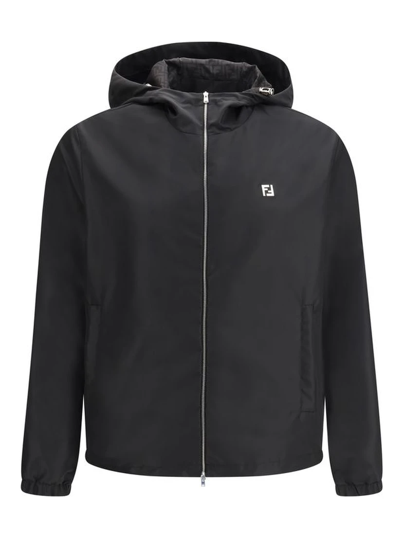 Black Polyester Shell Jacket