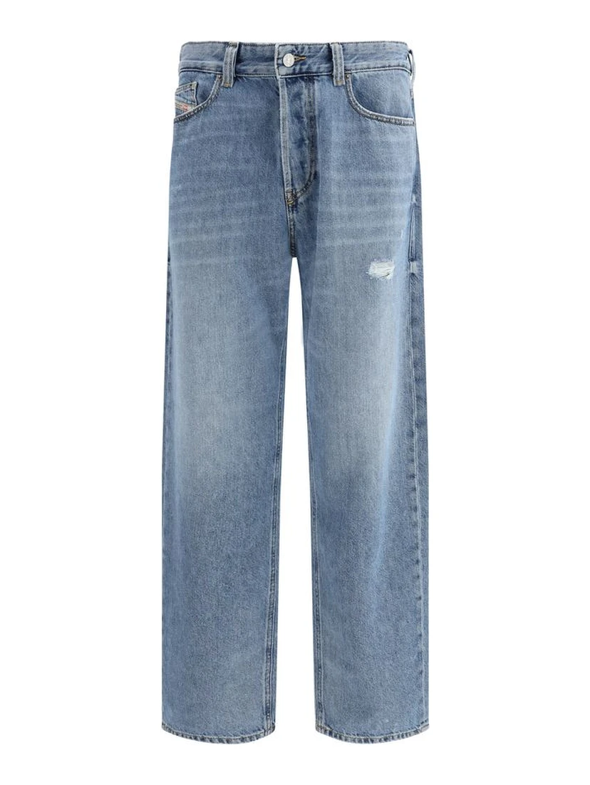 Blue Cotton Relaxed Fit Jeans
