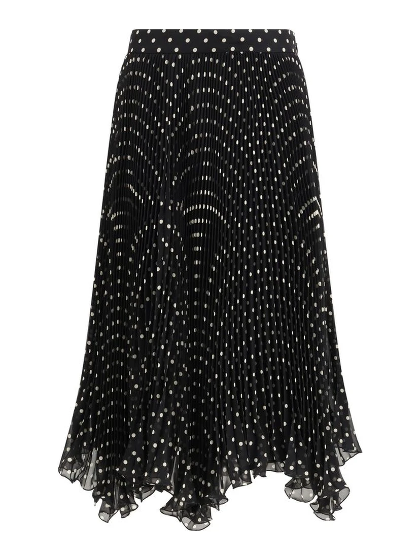 Black Viscose Midi Skirt