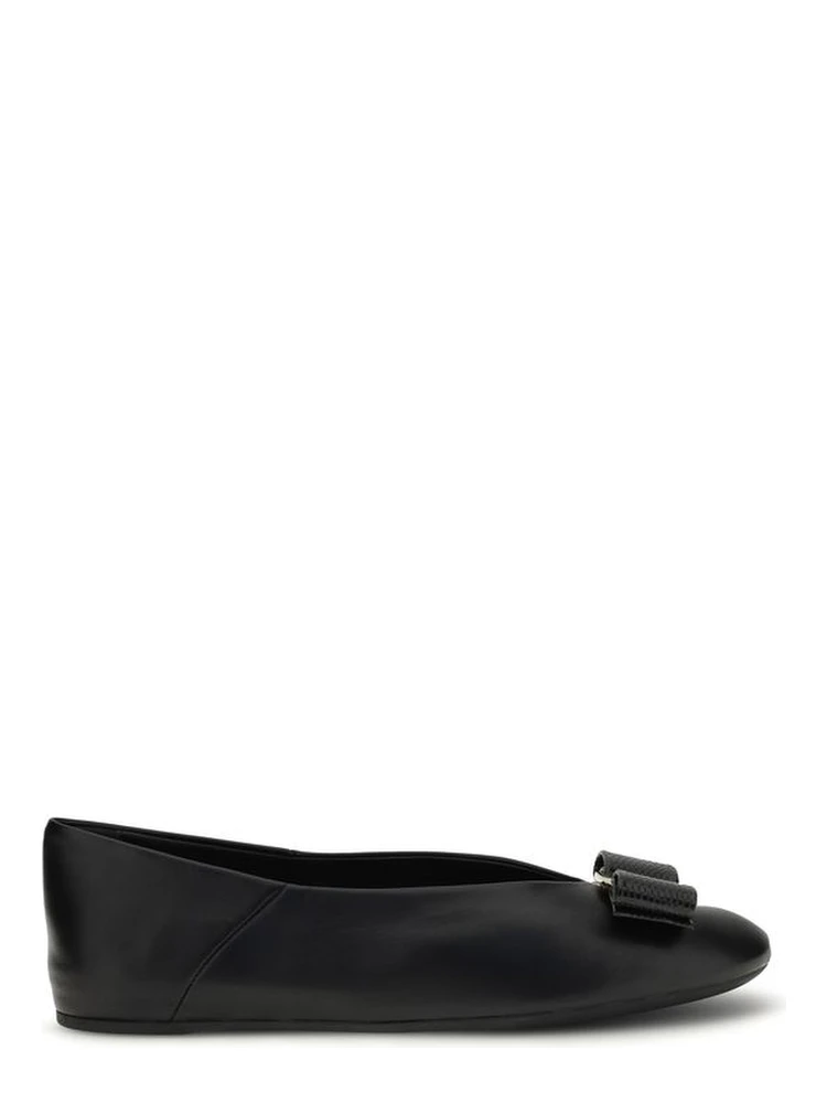 Black Calf Leather Bos Taurus Ballet Flats