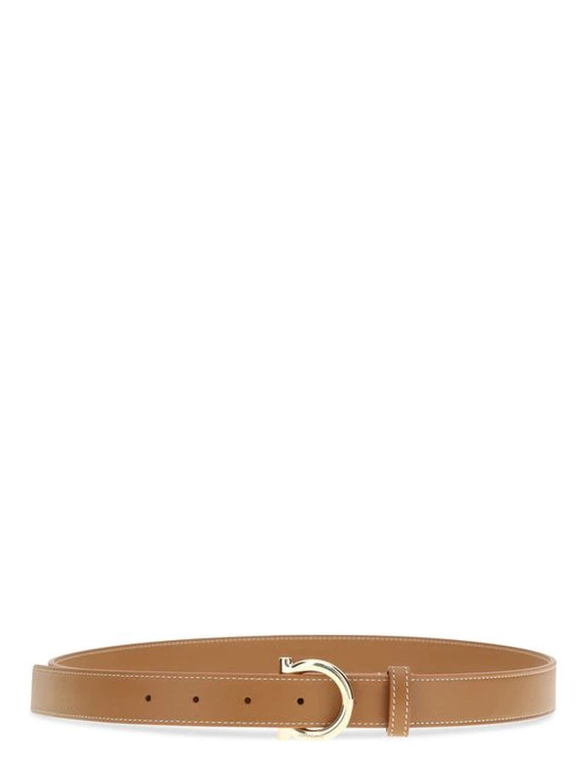 Beige Calf Leather Bos Taurus Regular Belt