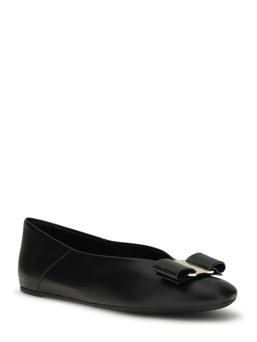 Black Calf Leather Bos Taurus Ballet Flats