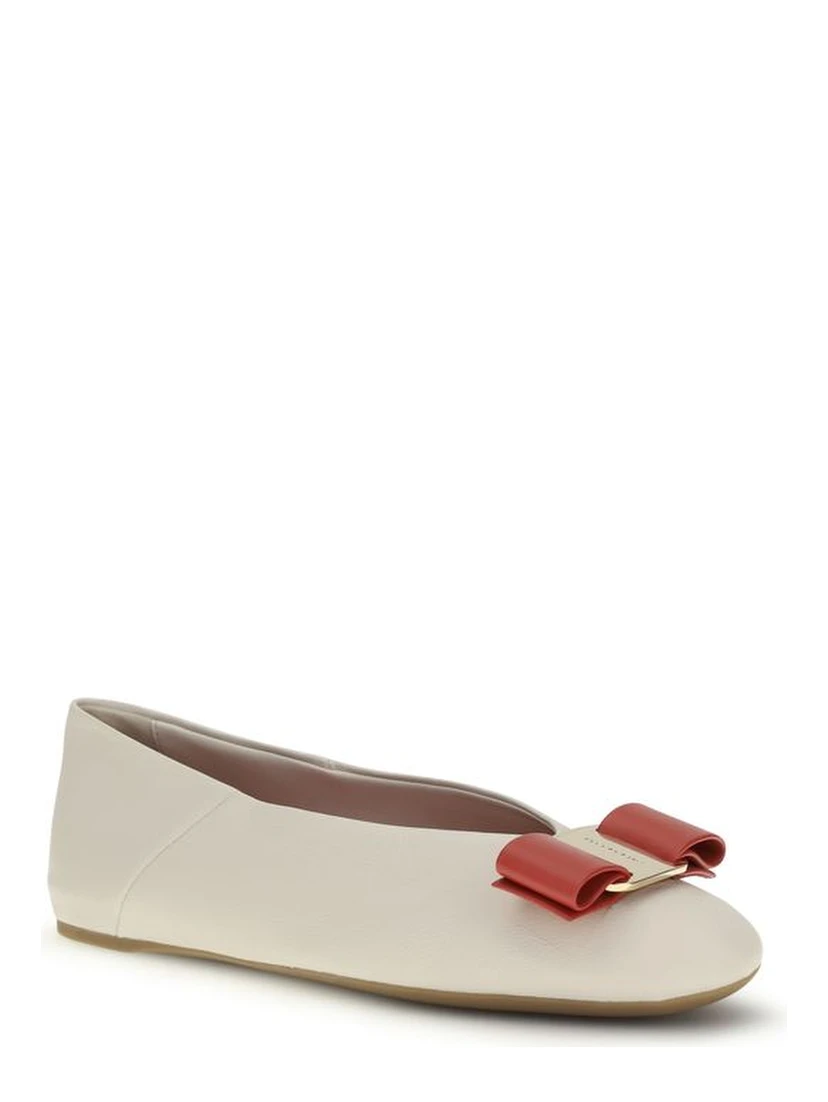 White Calf Leather Bos Taurus Ballet Flats
