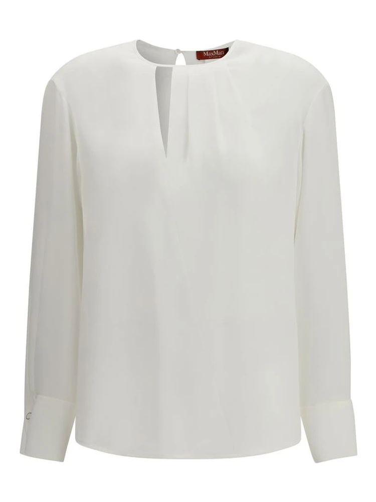 White Triacetate Blouse