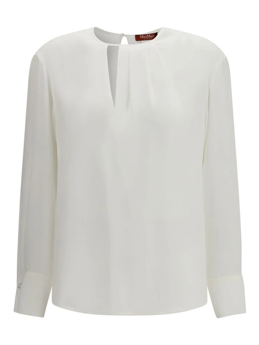 White Triacetate Blouse